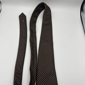 Louis Vuitton Dark Brown Checkered Tie